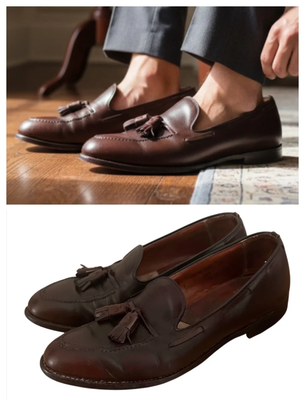 Rare Vtg Alden Penny Loafers Shoes Mens Sz 10 A/C Brown Cordovan Leather Tassel